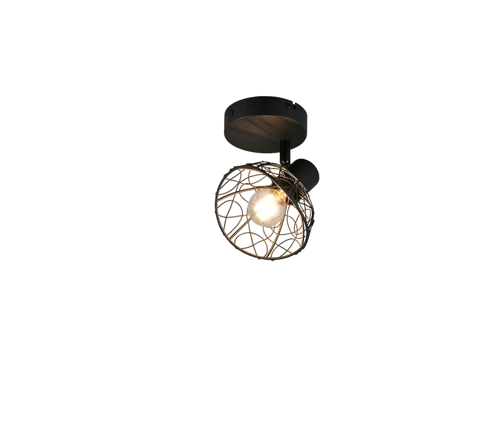 Foco Trio Yako LED negro mate 2700K 1,3cm R