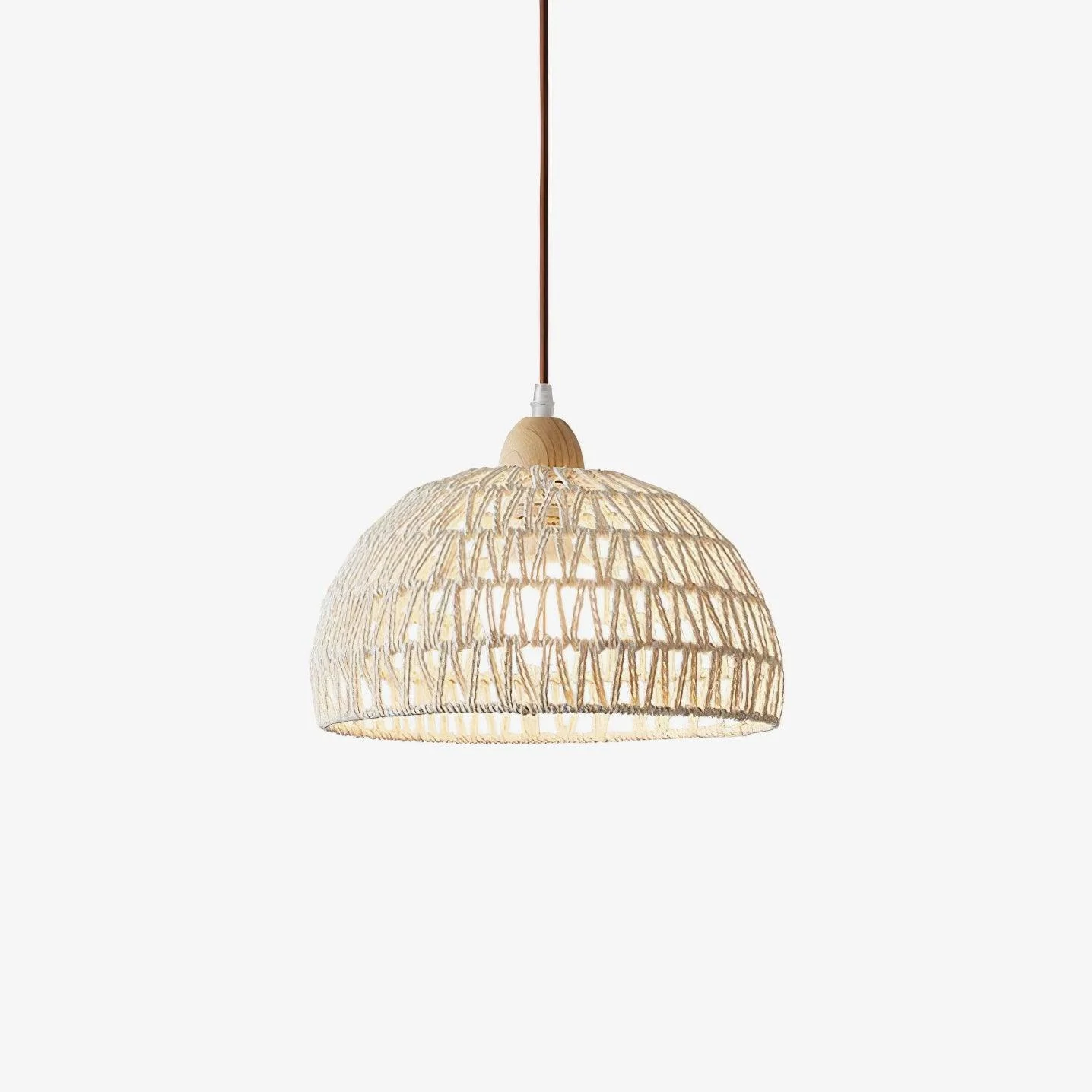 Calyran Lámpara Colgante Rattán Madera Acogedor