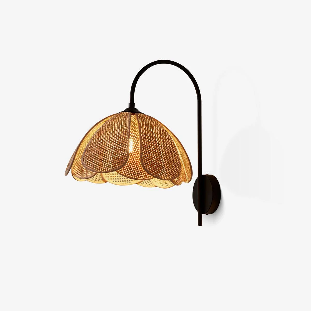 Zevelia Aplique de pared Rattán Natural Pétalo