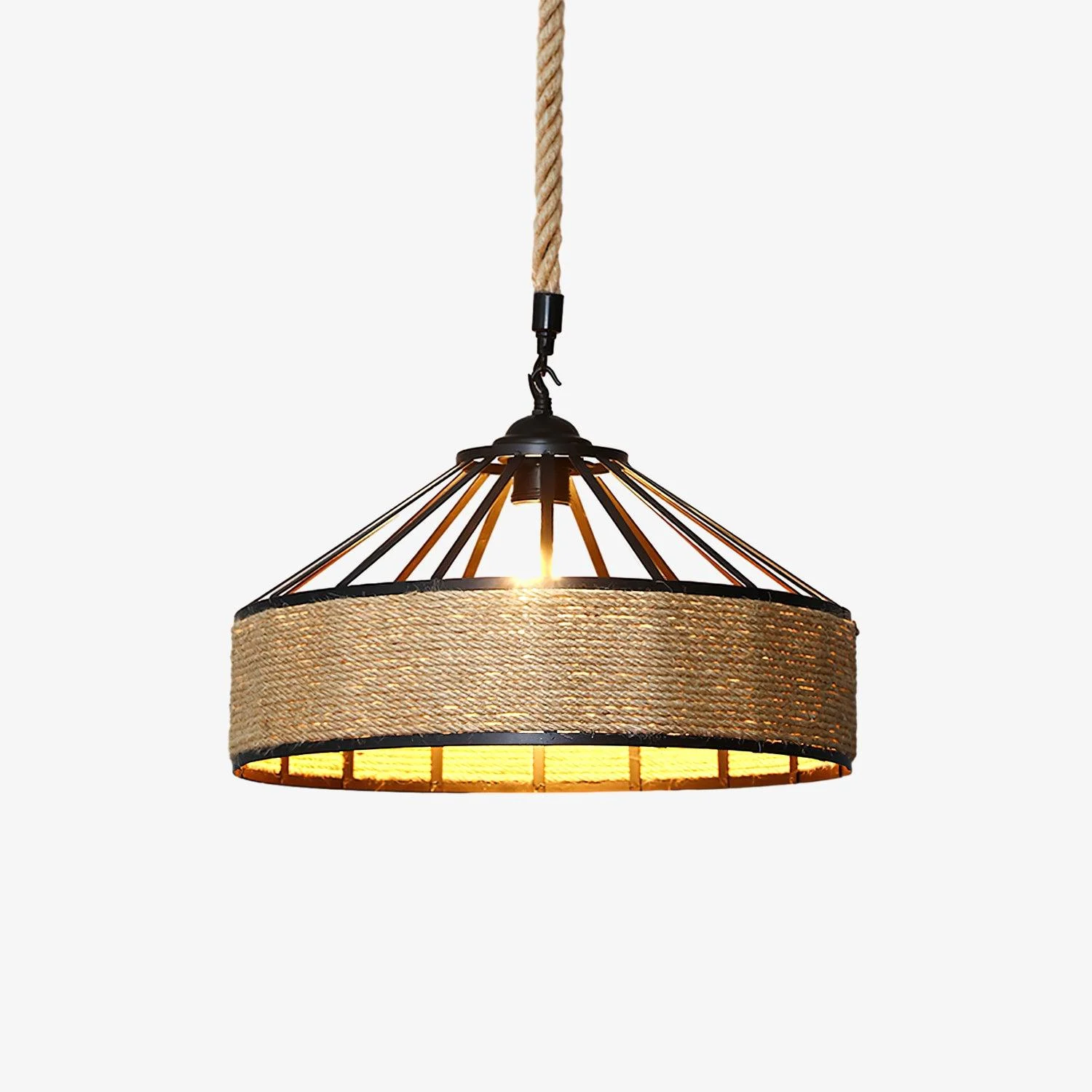 Alshaan Lámpara Colgante Retro Cáñamo Exquisito