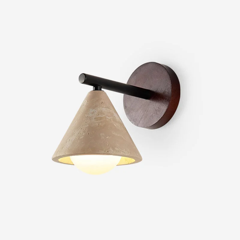 Riita Lámpara de Pared de Travertino en Forma de Cono Triangular