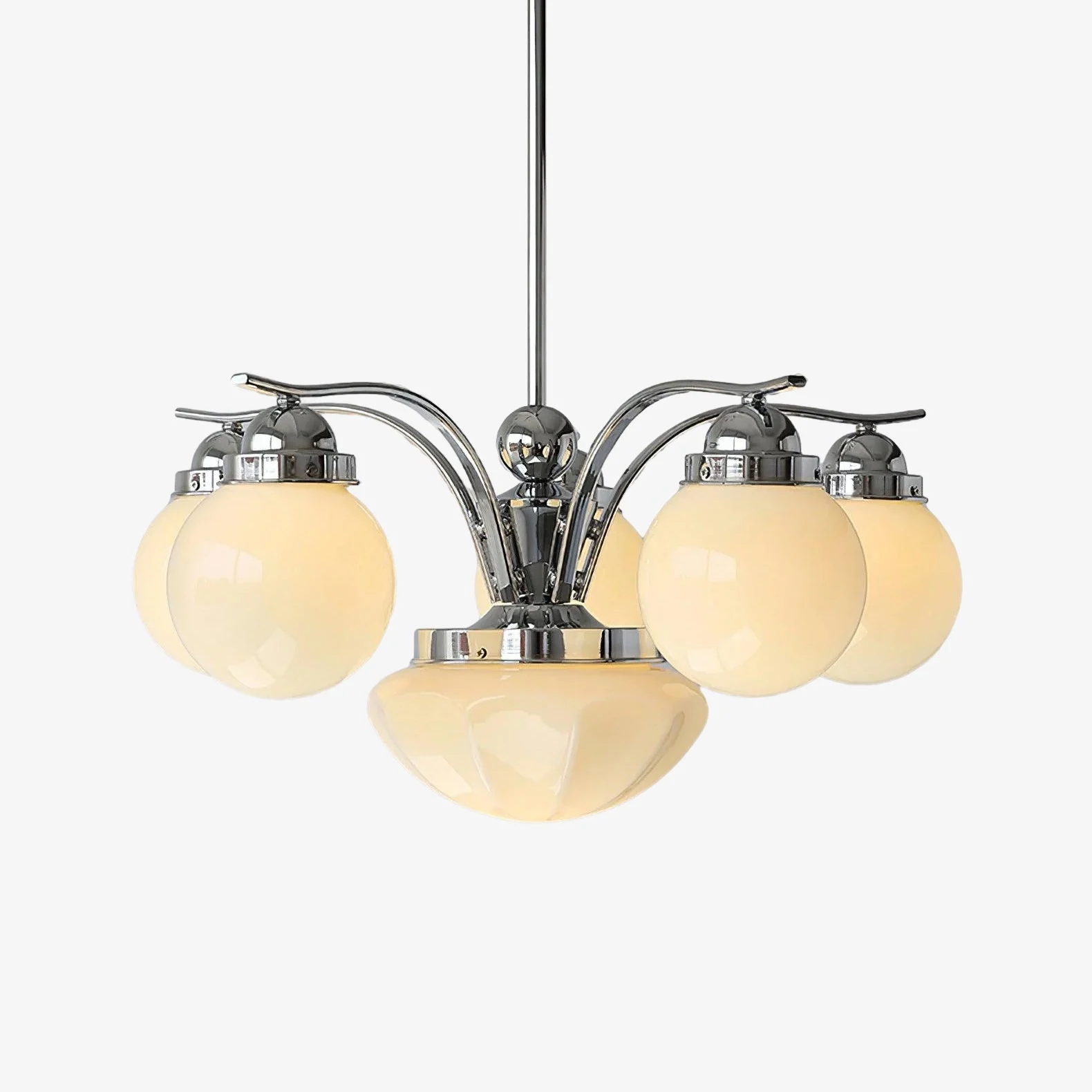 Lustra Lámparas de araña Retro Chic Globo Vidrio Blanco