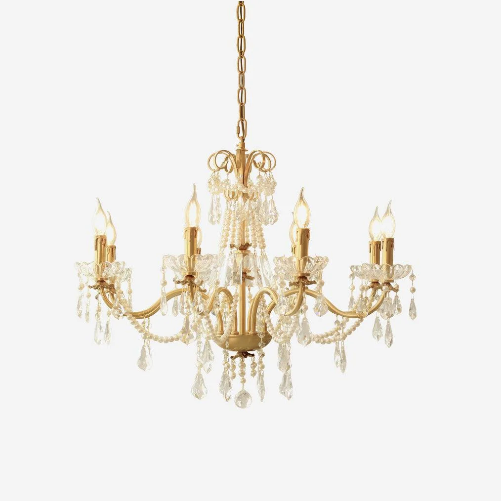 Aurea Kronleuchter Kristall Perlen Vintage Eleganz
