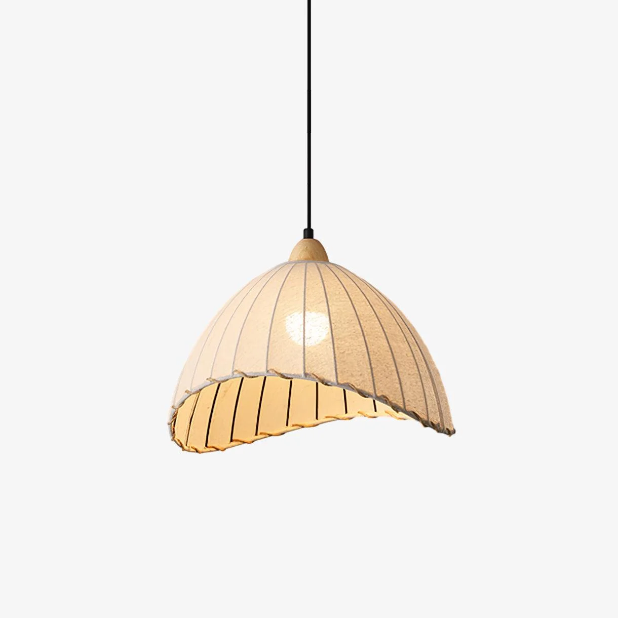 Shell Lámpara Colgante Blanco Minimalista Madera