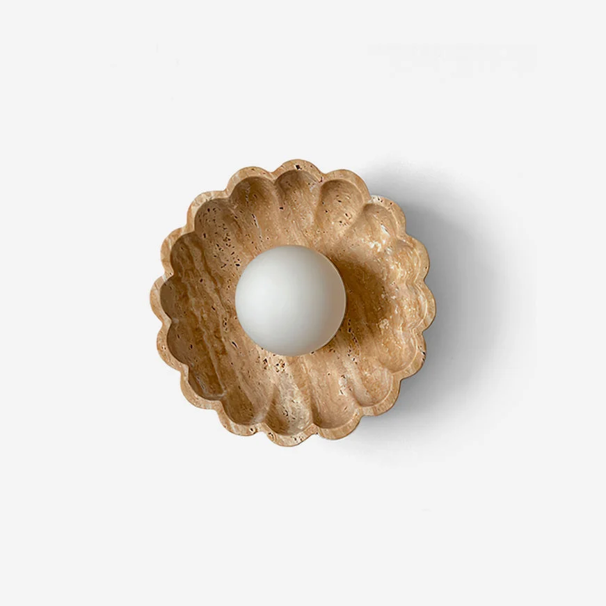 Ritta Lámpara de Pared de Travertino con Forma de Concha