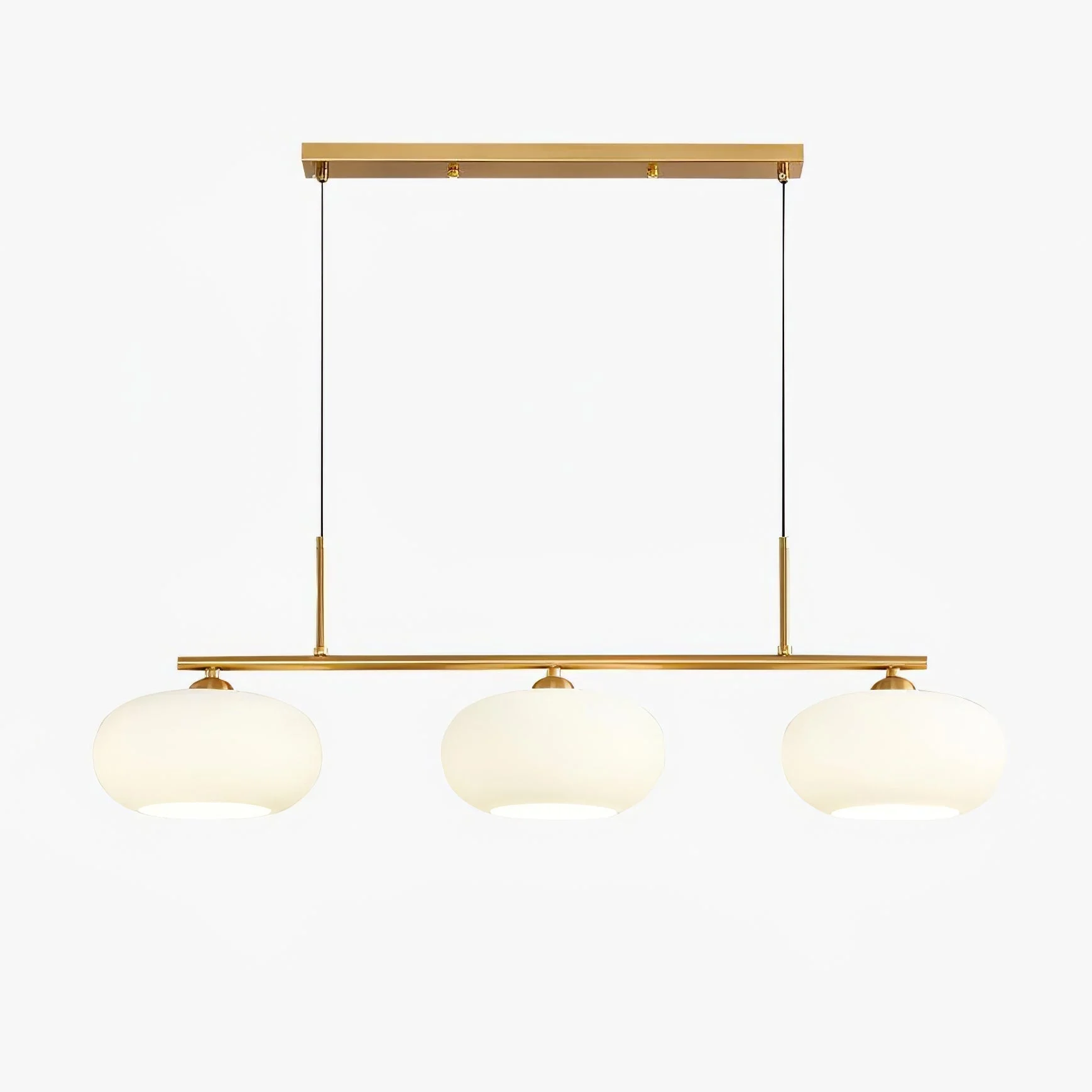 Lustra Lámpara Colgante de 3 Luces con Forma Esférica Lineal