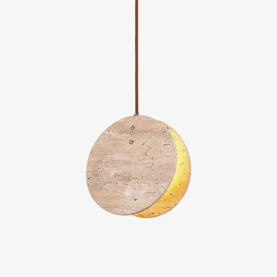 Lunarae Lámpara Colgante Media Luna Travertino Moderno