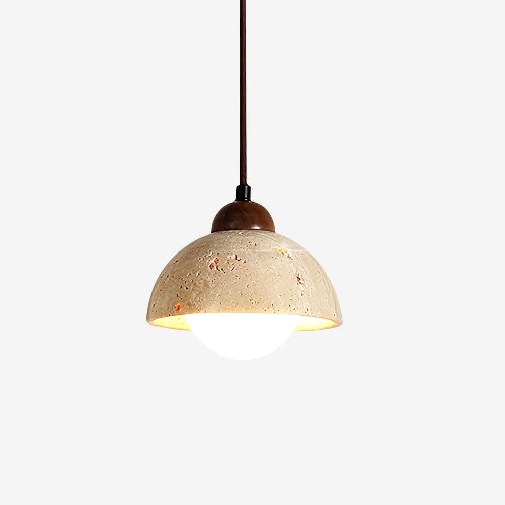 Solva Lámpara Colgante Madera Travertino Moderna