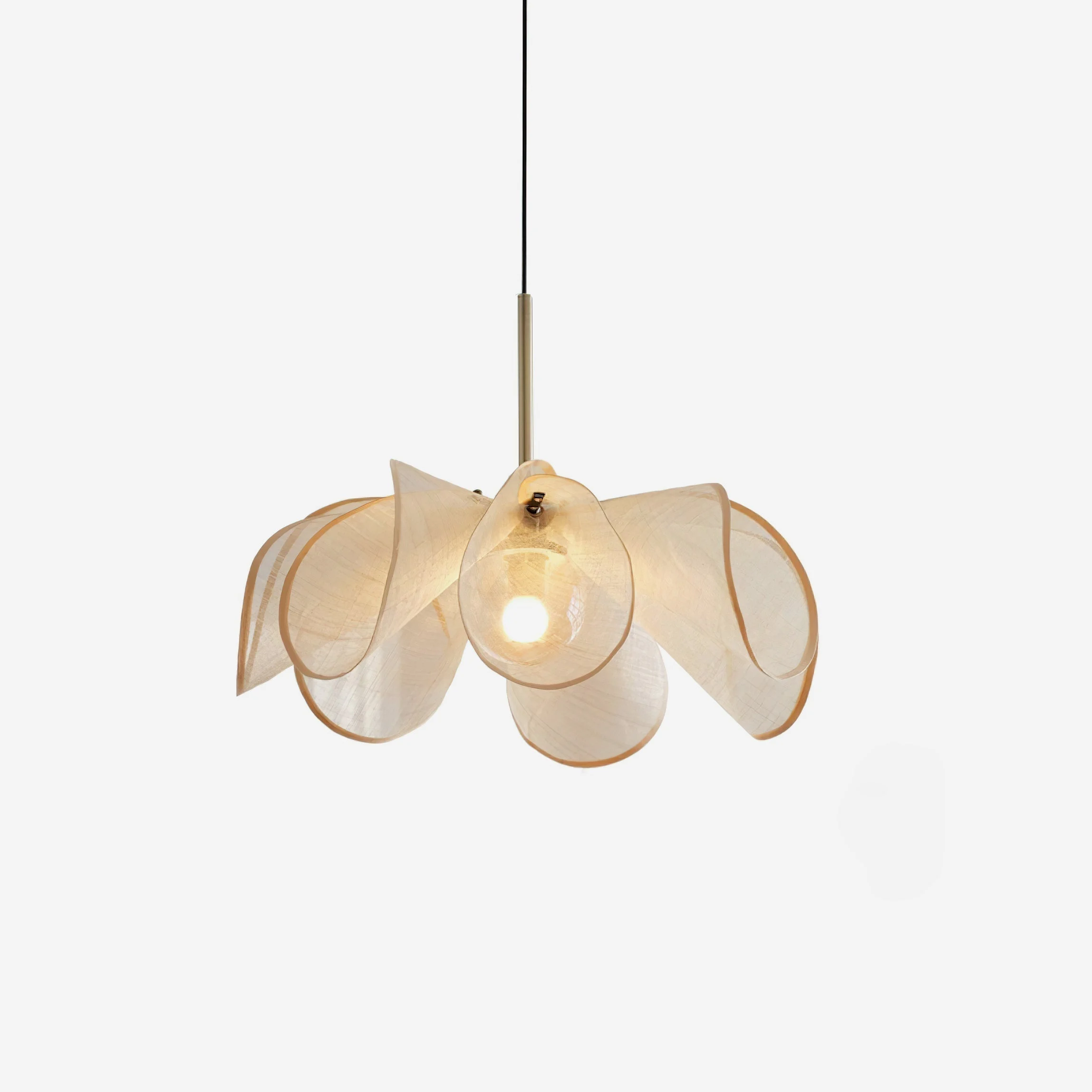 Lámpara Colgante Pétalo Fibra Vegetal Pantalla Cocina Bohemio