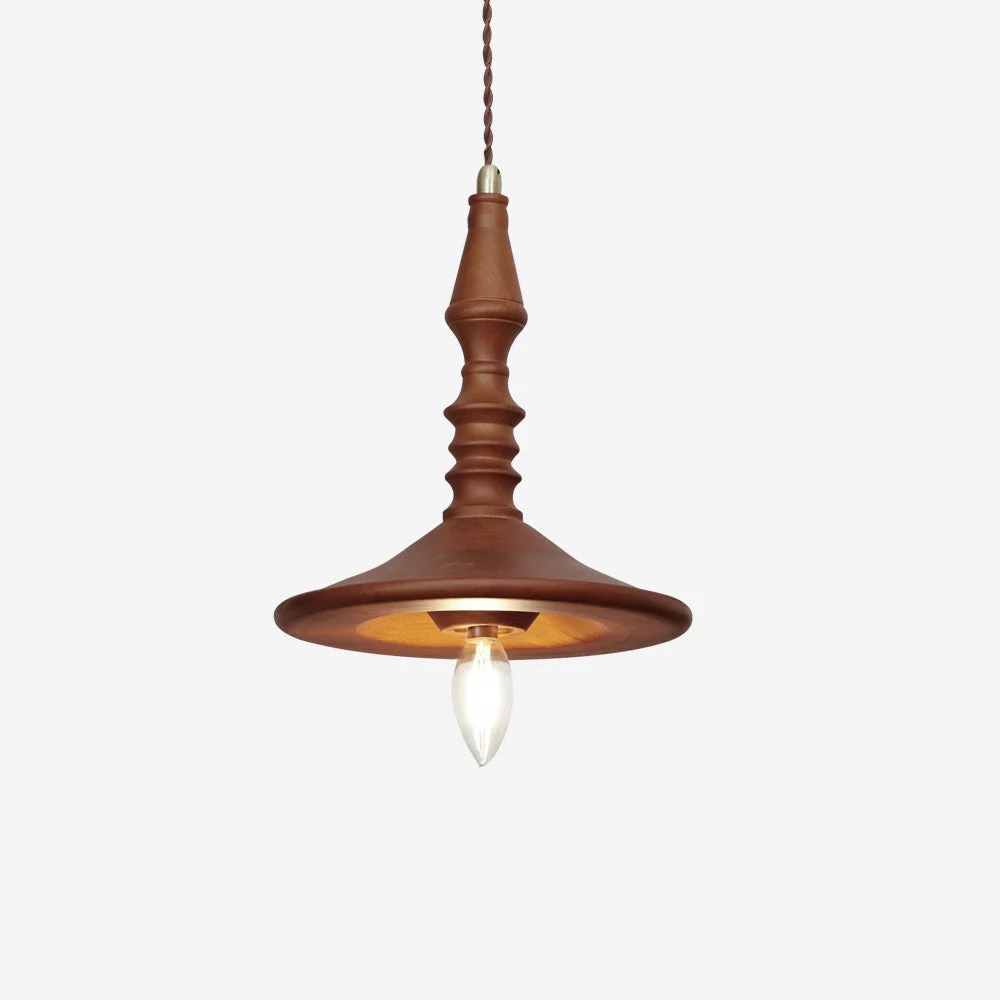 Lámpara Colgante Madera Nogal Pantalla Moderno Minimalista Acogedor