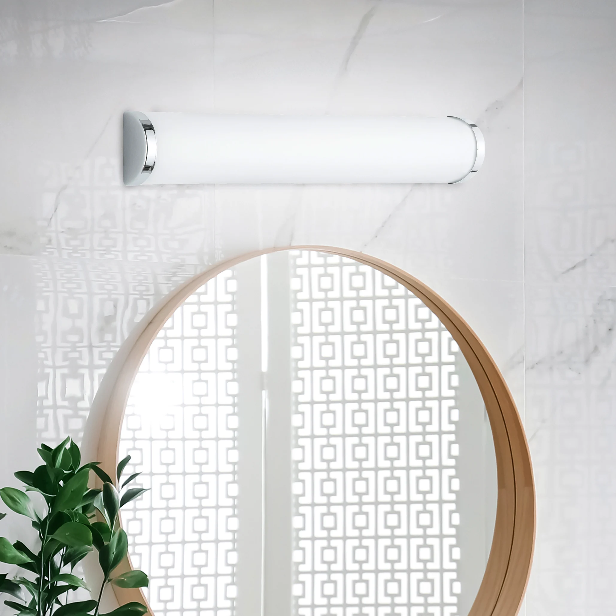 Lámpara de techo baño de vidrio cromada, Lanza