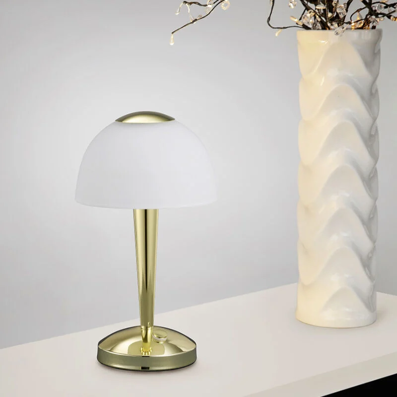 Lámpara de mesa antigua latón, Daphne, 4W, 3000K LED, con interruptor