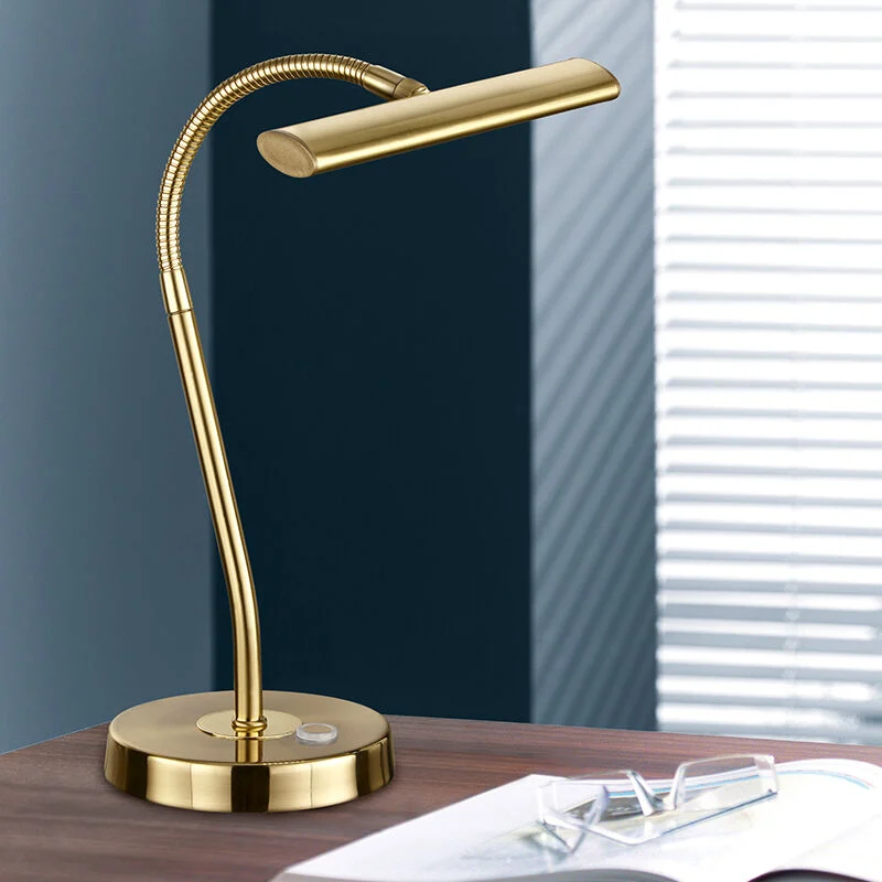 Lámpara de mesa moderna latón, Eliza, 4W, 3000K LED, con interruptor