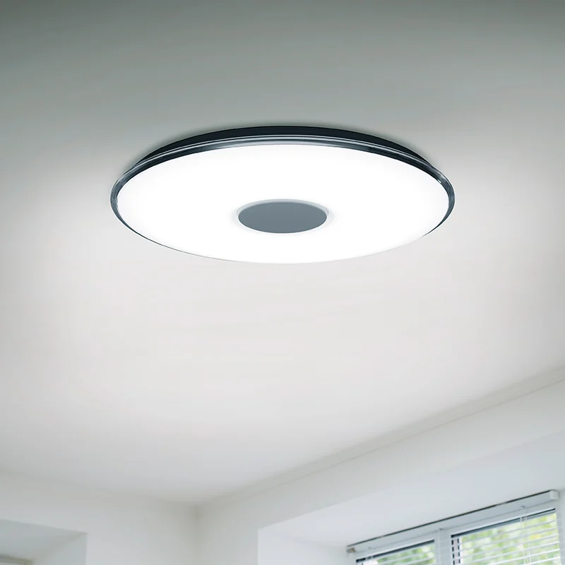 Plafón de techo de metal blanco, Vibol, 45W, 3000K LED, con mando a distancia