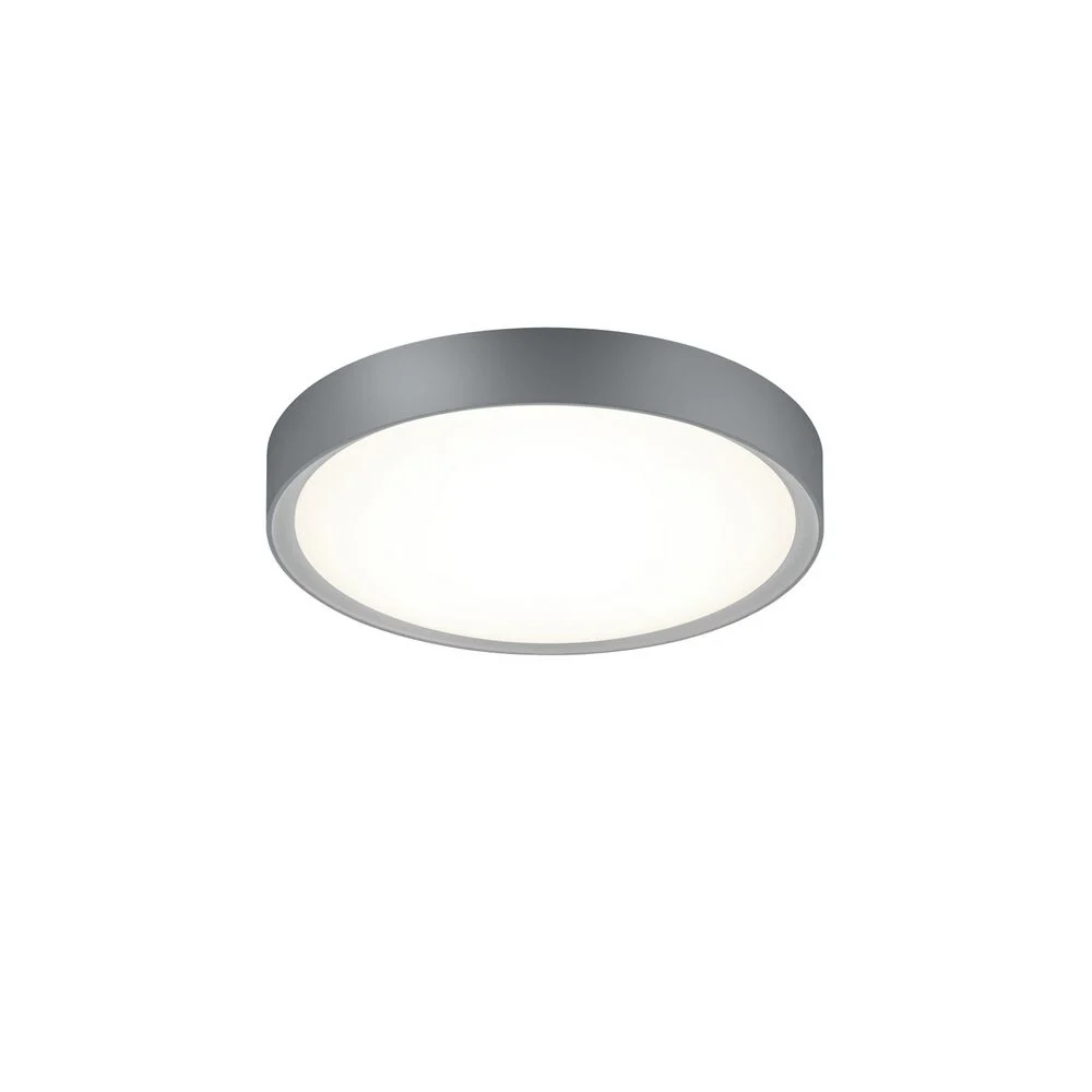 Lámpara de techo baño de plástico plateada, Evelina, 18W, 3000K LED, IP44