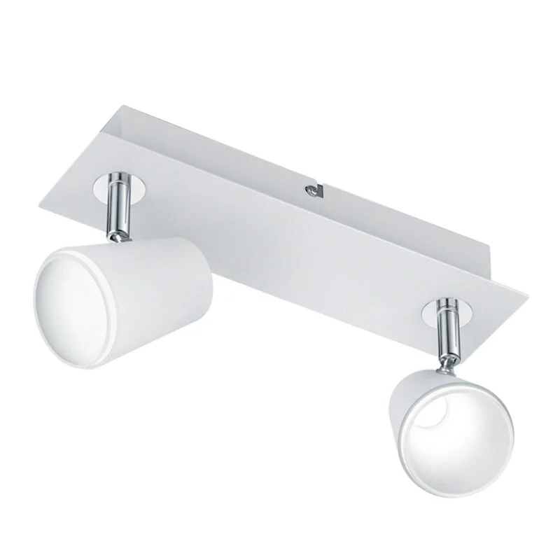 Aplique de vidrio blanco, Laysha, 6W, 3000K LED, con interruptor