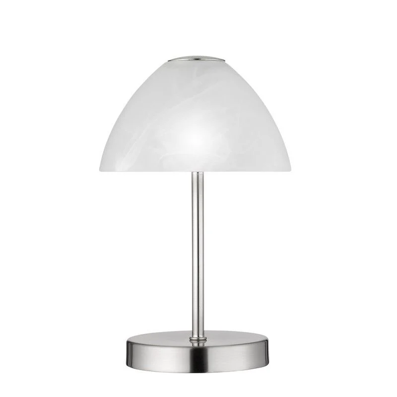 Lámpara de mesa moderna níquel, Aaron, 2,5W, 3000K LED, con interruptor