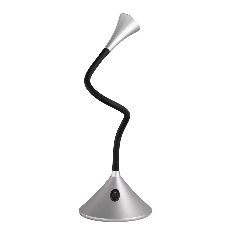 Flexo moderno plateado, Yelaisa, 3W, 3000K LED, con interruptor