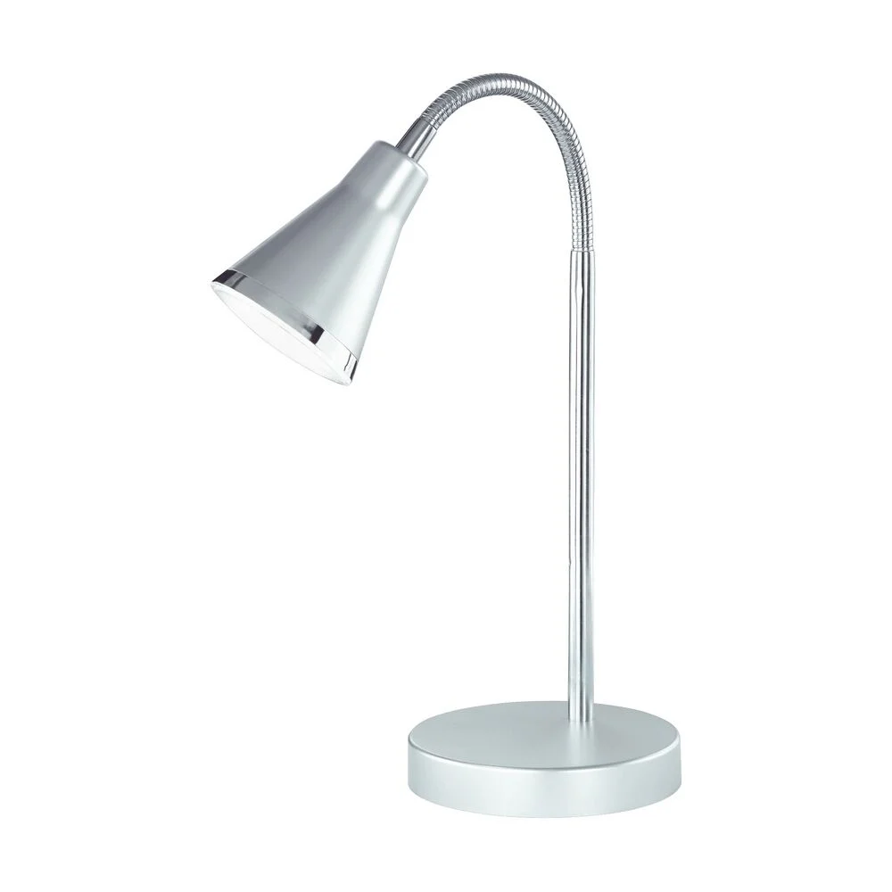 Flexo de plástico gris, Taimi, 3,8W, 3000K LED, con interruptor