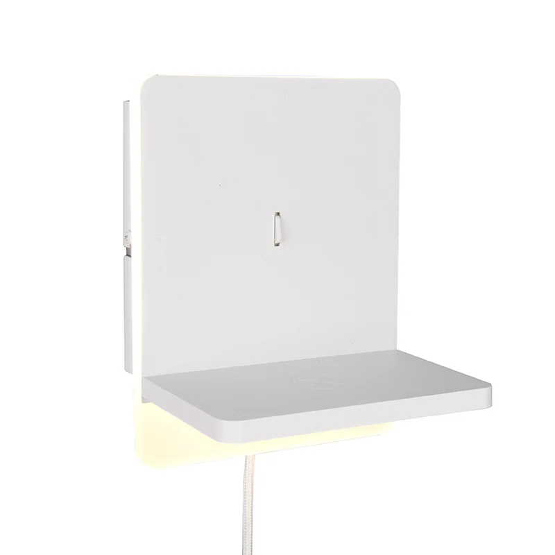 Aplique moderno blanco, Margje, 9W, 3000K LED, con interruptor