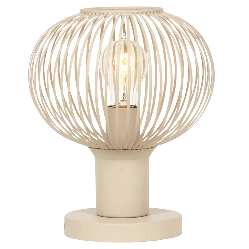 Lámpara de mesa industrial beige, Gjalt