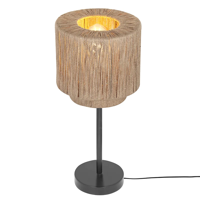 Lámpara de mesa japandi beige, Rinus