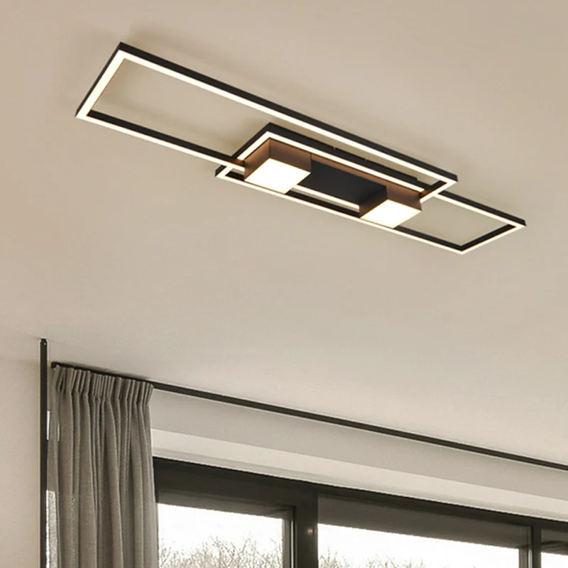 Plafón de techo diseño negro, Sohaib, 37W, ajustable entre luz blanco cálido y frío LED, regulable en 3 pasos