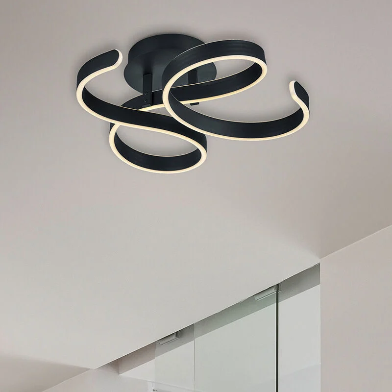 Plafón de techo moderno antracita, Davu, 40W, 3000K LED