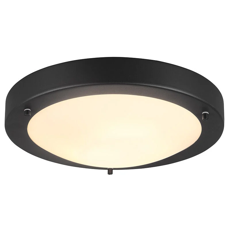 Lámpara de techo baño moderna negra, Hadleigh, IP44