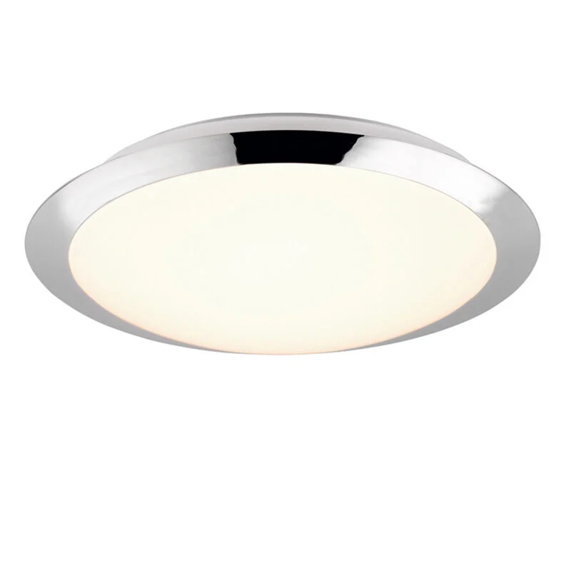 Lámpara de techo baño de plástico cromada, Ronan, 12W, 3000K LED, IP44