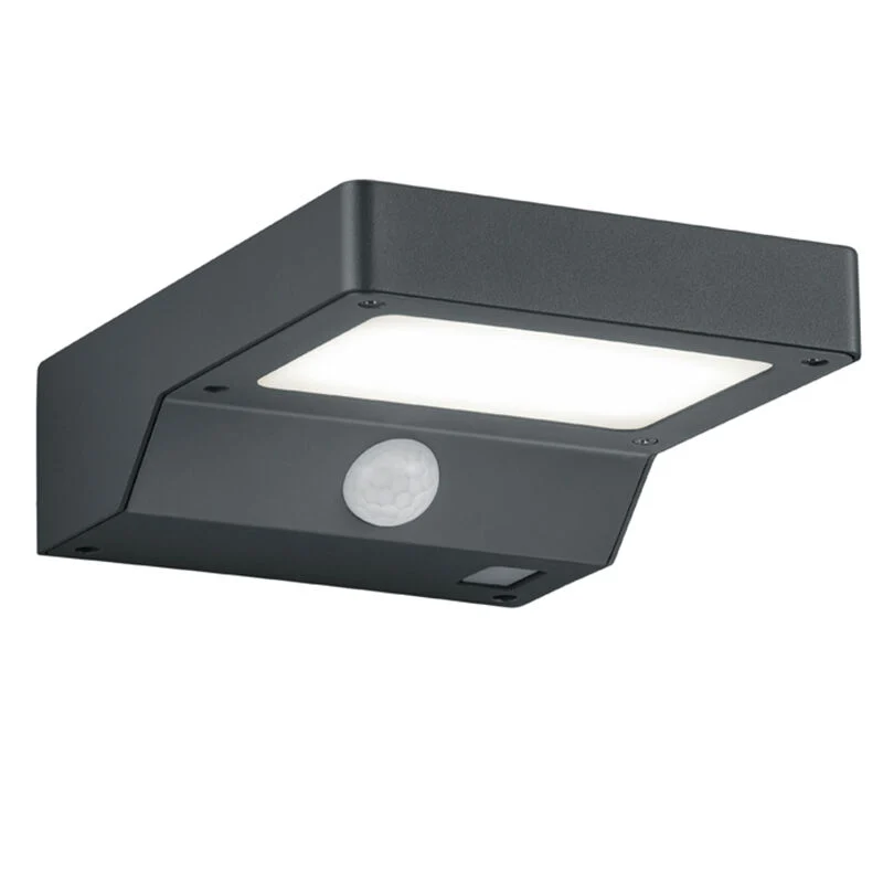 Aplique exterior con sensor de movimiento moderno antracita, Sunita, 4,8W, 3000K LED, IP44