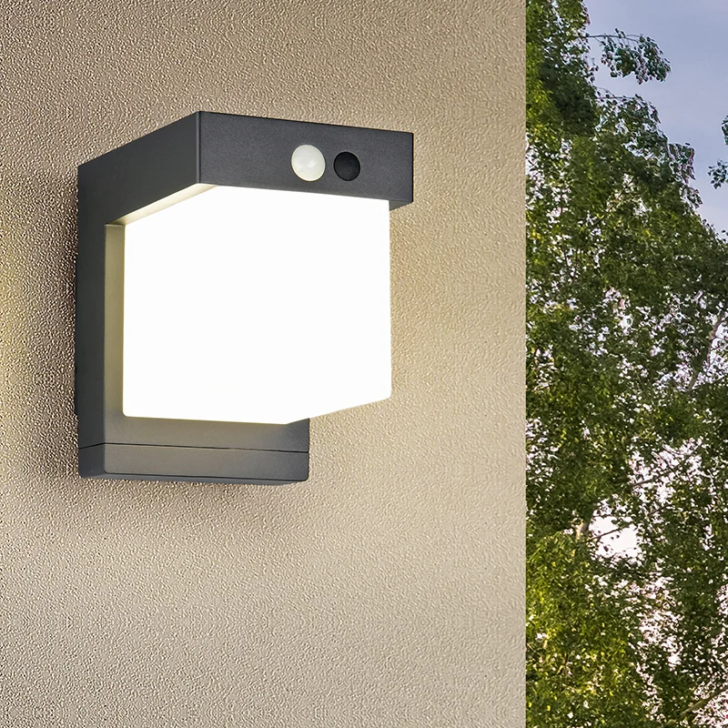 Aplique solar exterior moderno negro, Kadija, 5,5W, 4000K LED, IP44