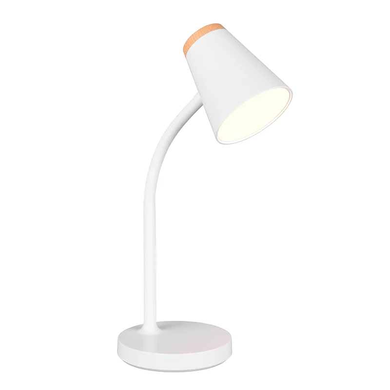 Lámpara de mesa moderna blanca, Rahul, 4,5W, 3000K LED, con interruptor