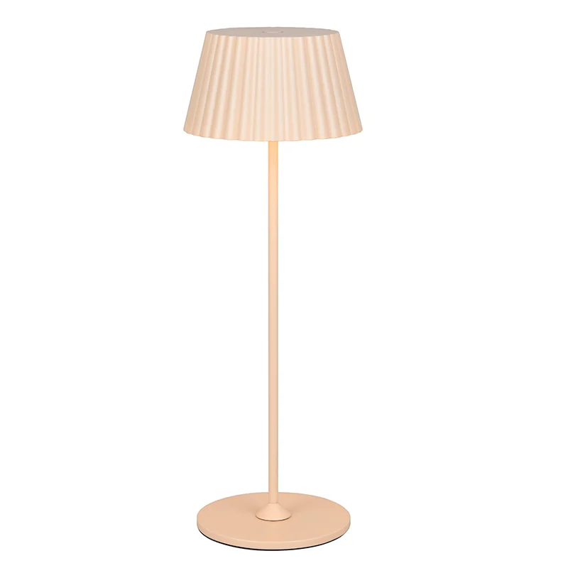 Lámpara de mesa recargable para exterior moderna marrón, Reshma, 1,5W, 3000K LED, IP44, con regulador táctil