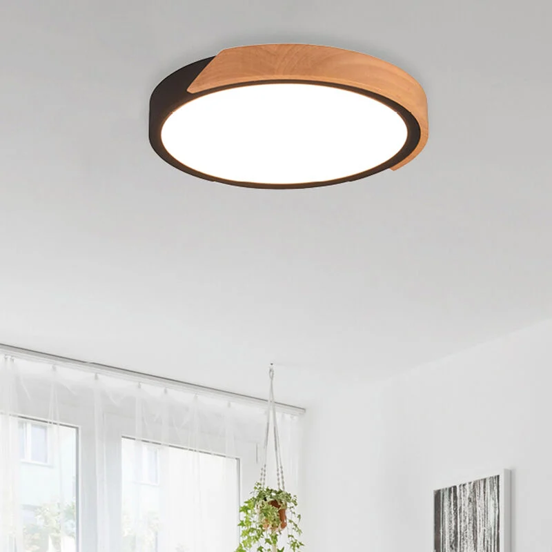 Plafón de techo moderno negro, Nevil, 20W, 3000K LED, regulable en 3 pasos