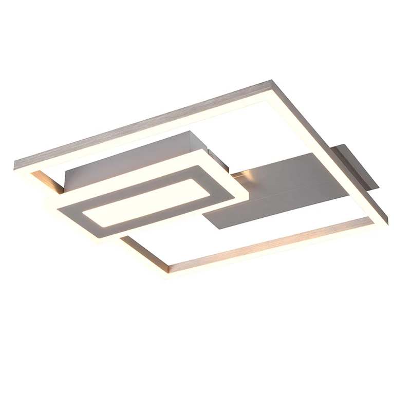 Plafón de techo diseño níquel, Shun, 22W, 3000K LED