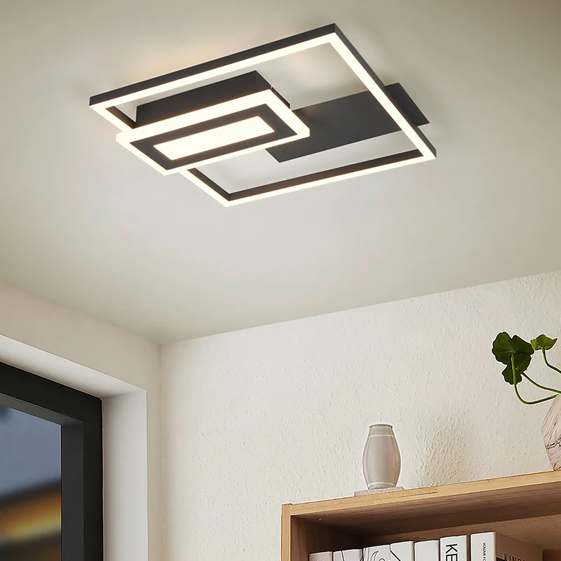 Plafón de techo diseño negro, Shun, 22W, 3000K LED