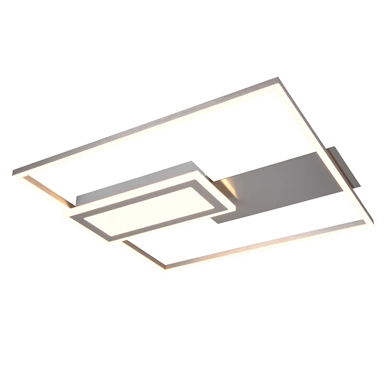 Plafón de techo diseño níquel, Shun, 32W, ajustable entre luz blanco cálido y frío LED