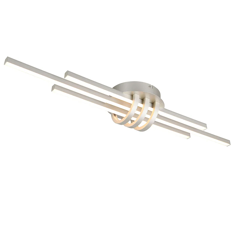 Plafón de techo moderno níquel, Saloua, 20W, 3000K LED, regulable en 3 pasos