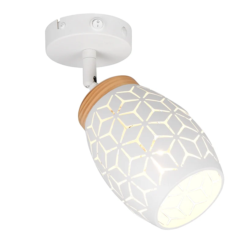Foco de pared moderno blanco, Delana, con interruptor