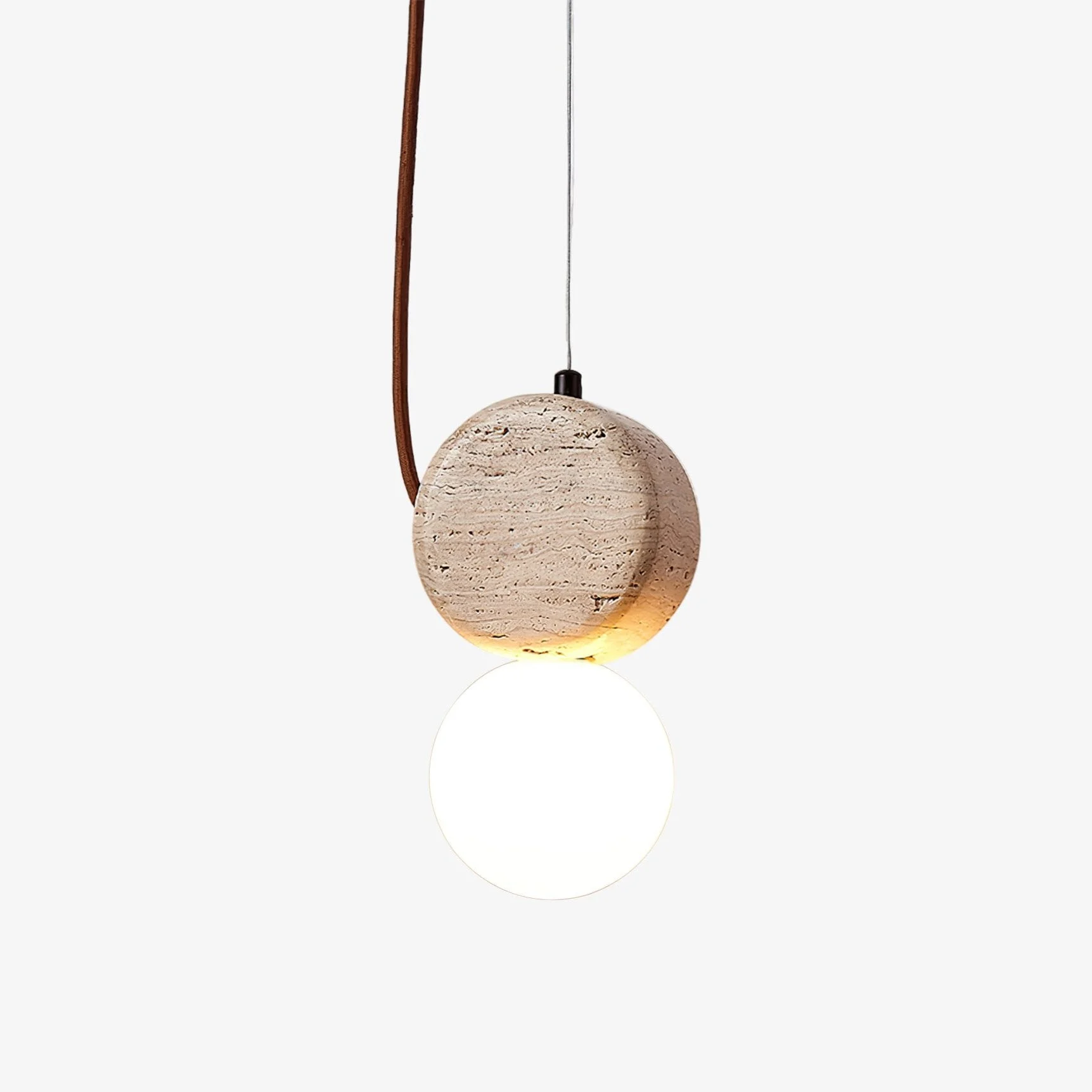 Zosolyra Lámpara Colgante Doble Disco Travertino Moderno