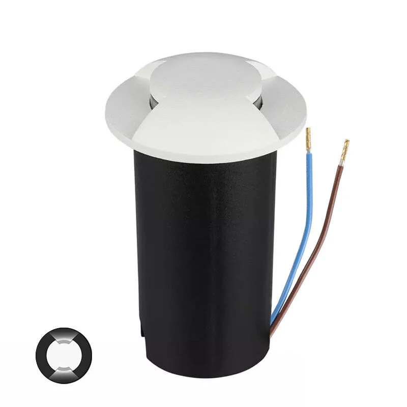 Foco suelo exterior blanco moderno, Marcus, 1W, 6500K LED, IP67