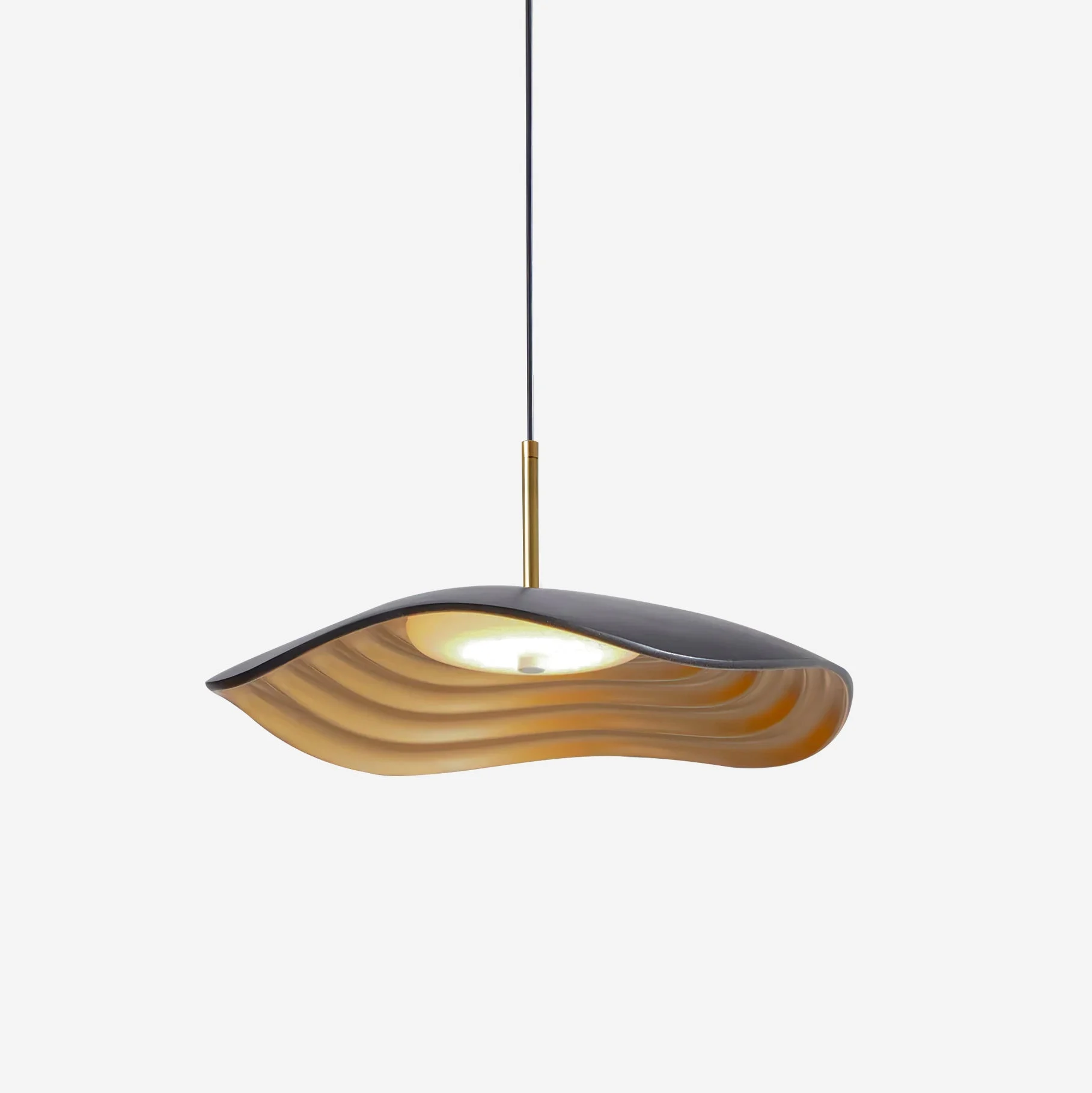 Ovelis Lámpara Colgante Moderno Onda Negro Oro