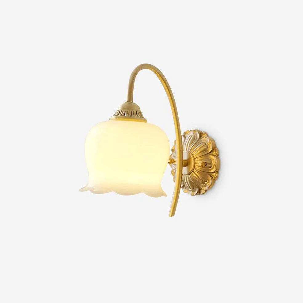 Vivinir Aplique de pared Latón Resina LED Arte Flor