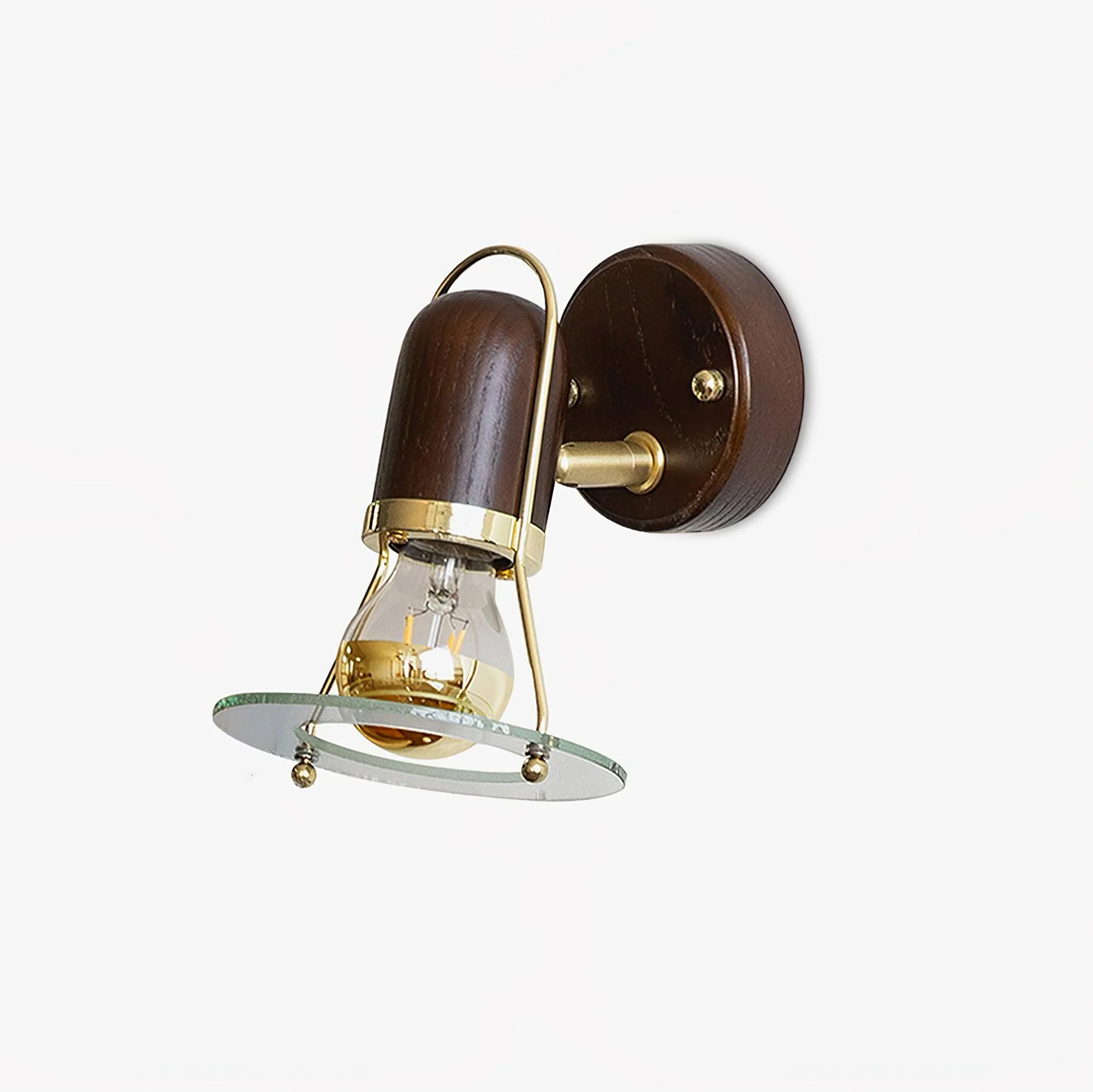 Lumace Aplique de pared Oro Madera Acrílico Retro