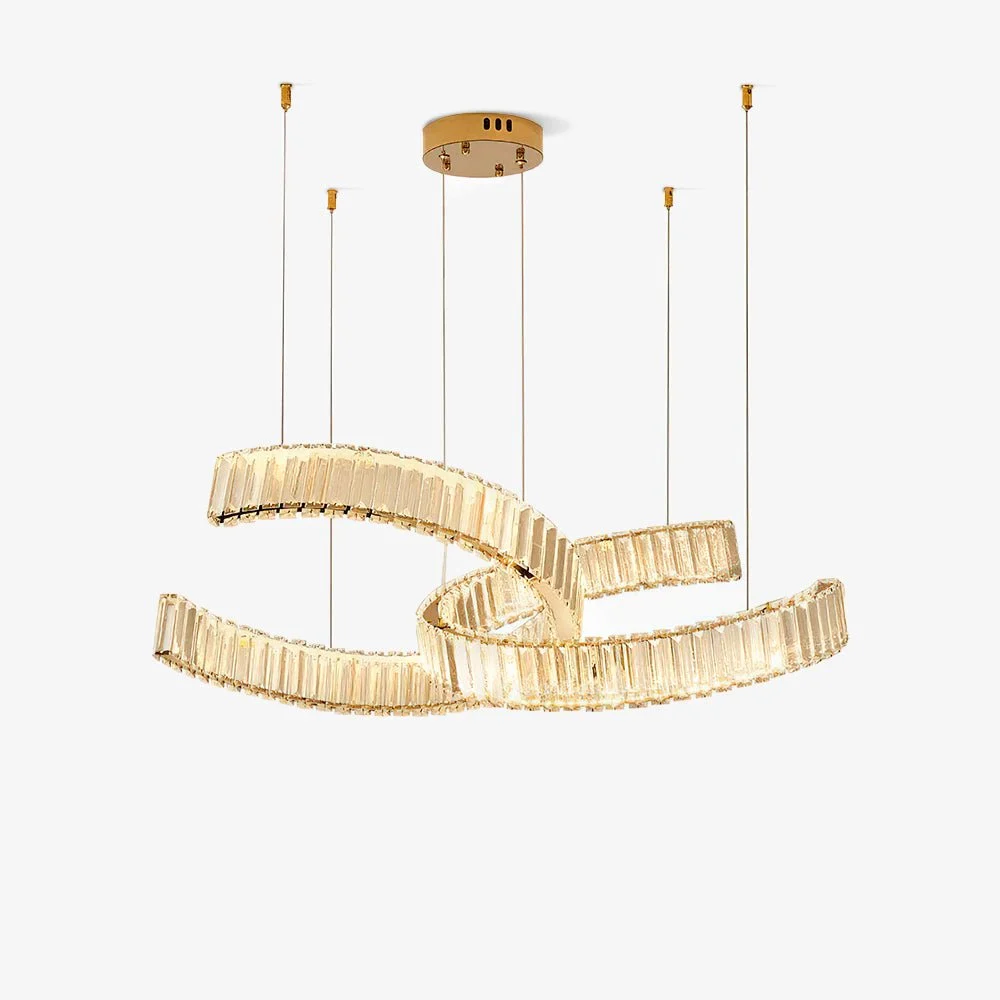 Lustra Lámparas de araña Espiral Cristal Dorado Glam
