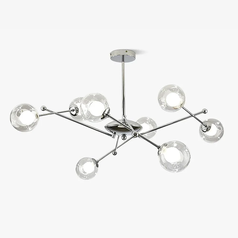Lustra Araña De Luces Cromo Cristal