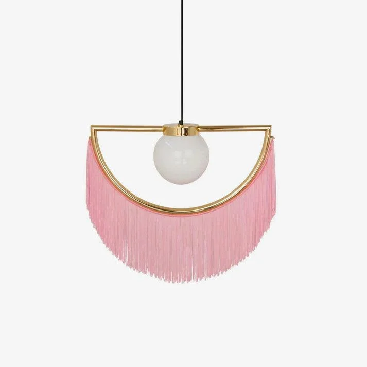 Solara Lámpara Colgante Tela Flecos Globo Retro Bohemia