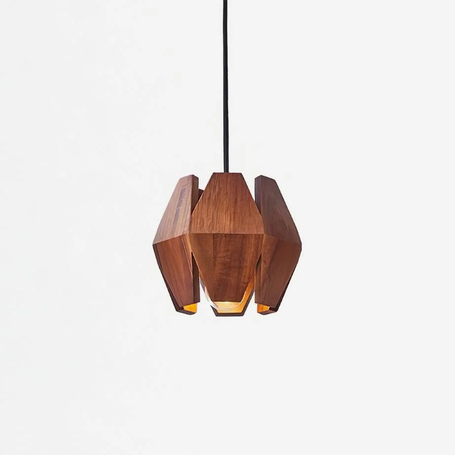 Lámpara Colgante Geométrico Madera Nórdico Minimalista