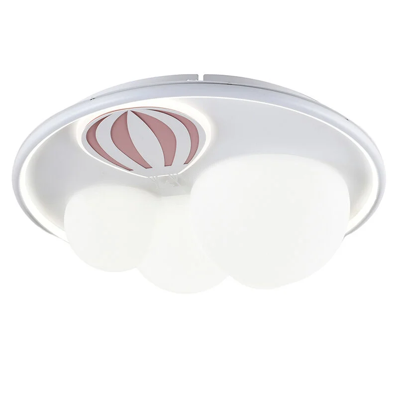 Lámpara de techo infantil rosa de metal, Balloon, 42W, 3000K LED, regulable en 3 pasos